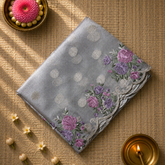 Banarasi Tissue Saree with Scallop Border