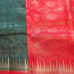 Premium Semi Mysore Crepe with Vintage Temple Border and Rich Pallu