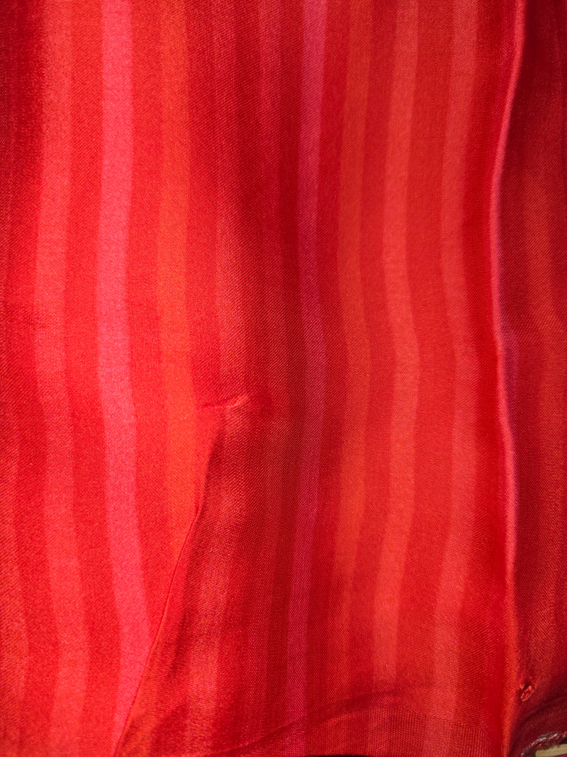 Pure Organza and Satin Fusion Saree with Satin Pleats and Blouse