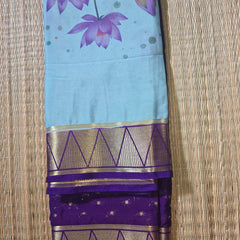 Premium Printed Semi Mysore Crepe Saree
