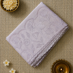 Pure Linen Saree with Beautiful Applique Work