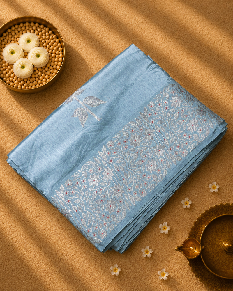 Raw Mango Saree with woven motifs