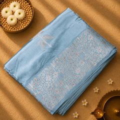 Raw Mango Saree with woven motifs