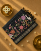 Pure Handloom Tussar Saree with Zari Checks and Embroidery