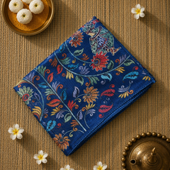 Kalamkari Printed Silk Kota Saree with Aari Work