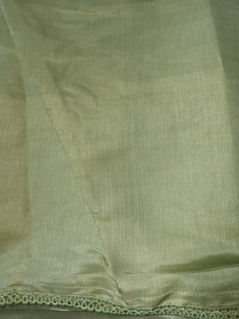 Soft Tussar Silk Saree with Applique work in organza