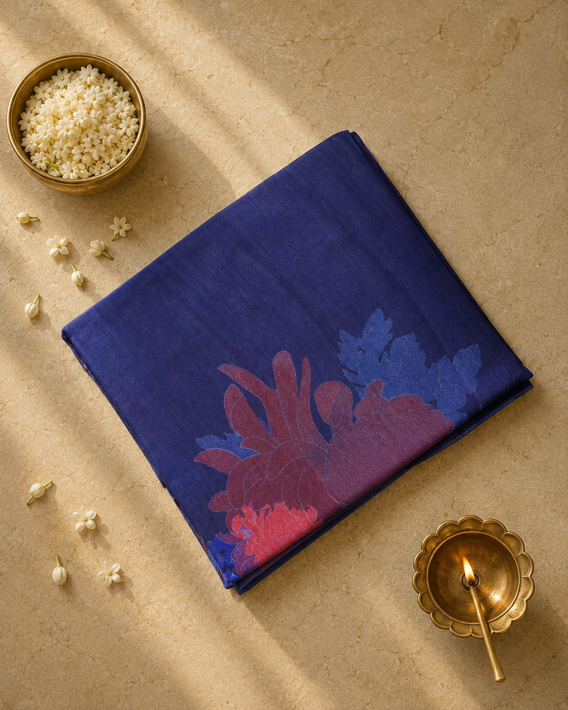 Pure Organza and Satin Fusion Saree