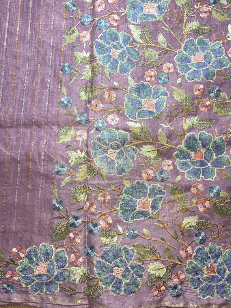 Pure Tussar Silk Sarees with Vertical Zari Stripes and Designer Blouse