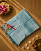 Tussar Silk Saree with Zari Checks and Embroidery