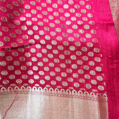 Pink Pure Kora Silk Saree with Rich Pallu