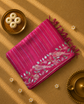 Pure Tussar Silk Saree with Vertical Zari Stripes and Embroidery