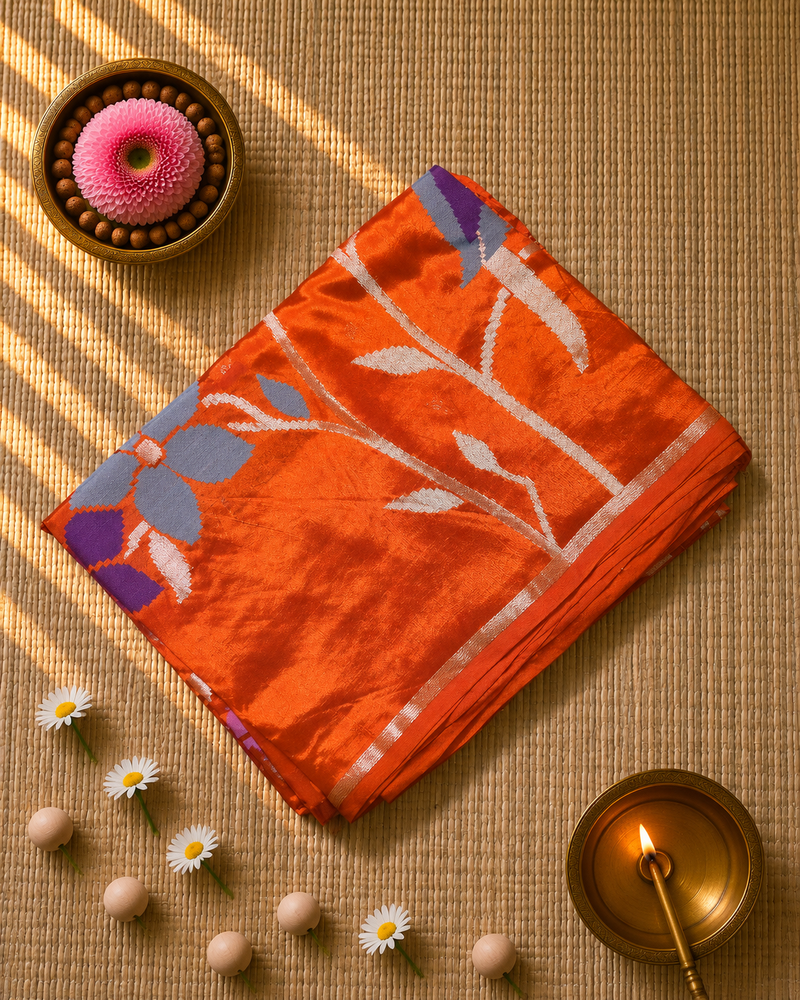 Paper Silk Saree with Heavy Pallu