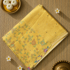 Ombre Shaded Kota Silk Saree with Kalamkari Blouse