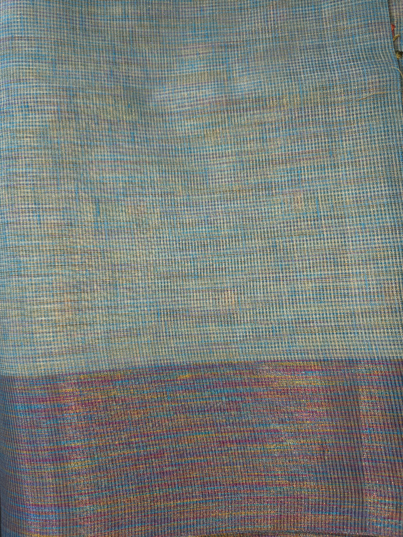 Linen Sari with Embriodered Motifs