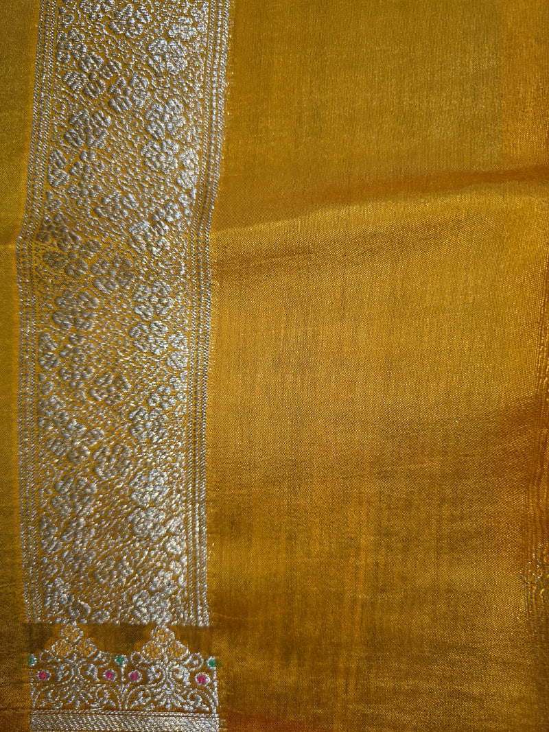 Pure Kora Silk Saree in Prisitine Yellow