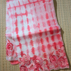 Pure Organza Saree with Shibori Dye and Thread Work