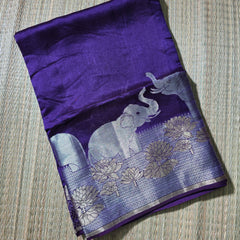 Tussar Silk Saree with woven Pattern in Skirt Border