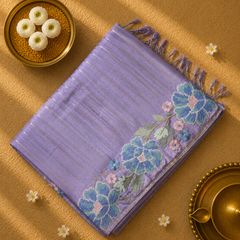 Pure Tussar Silk Sarees with Vertical Zari Stripes and Designer Blouse