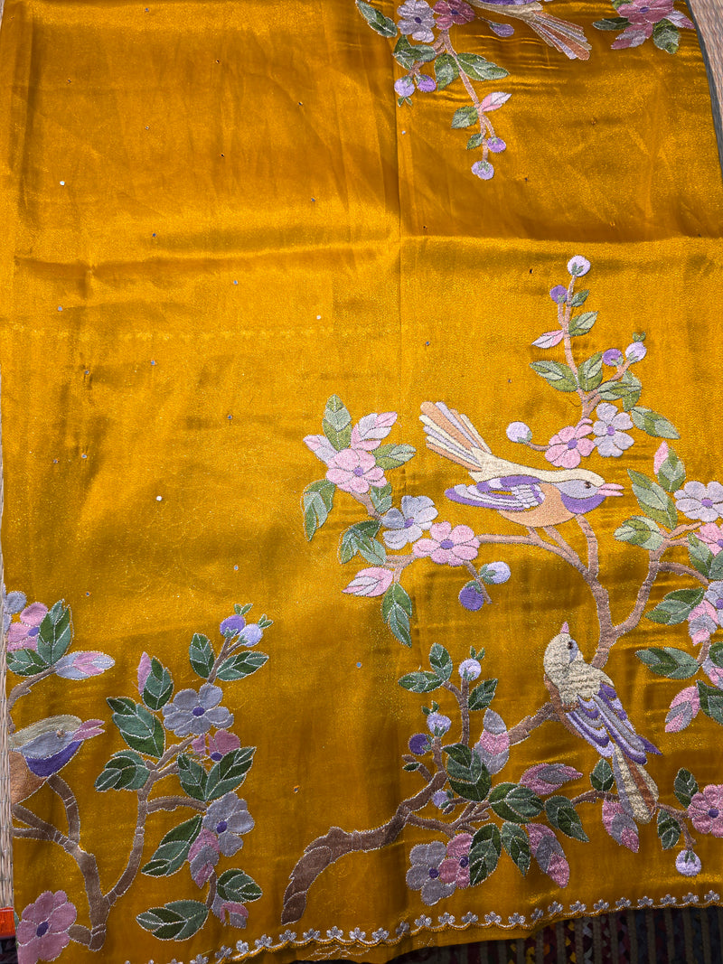 Pure TIssue Saree with Embroidery