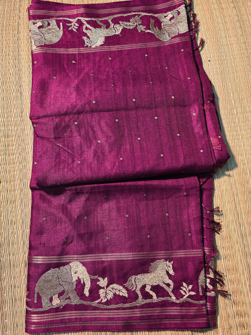 Tussar Silk Saree with Embroidery