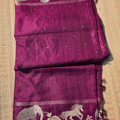 Tussar Silk Saree with Embroidery