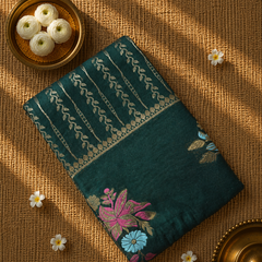 Premium Semi Mysore Crepe with Woven Meena Butis and Rich Pallu