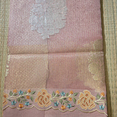 Kota Tissue Saree with Sona Rupa Zari and Scallop Border