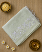 Linen Zari Saree with Pretty Bird Embroidery
