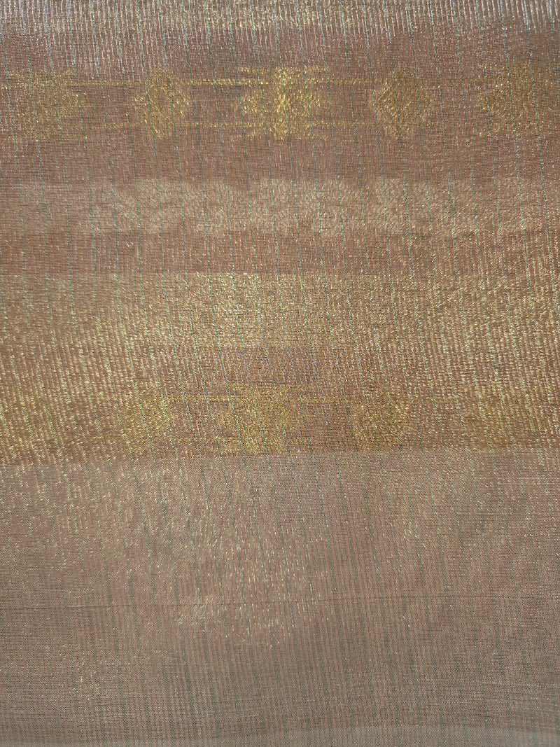 Kota Tissue Saree with Zari Weaving and Embroidery