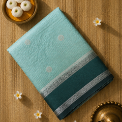 Premium Semi Mysore Crepe Saree with Thread Weaving and Rich Pallu