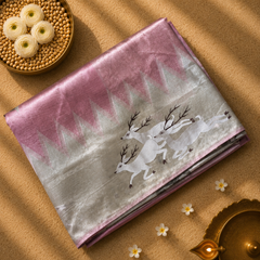 Pure Kora Tissue Saree with Embroidery and heavy Blouse