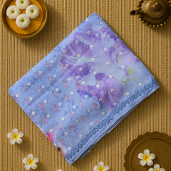 Kota Silk Saree with Digital Print and Embroidery