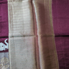 Tussar Silk Saree with woven Pattern in Skirt Border