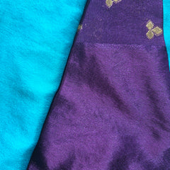 Crepe Saree with Contrast Blouse , Rich Pallu and Satin Border