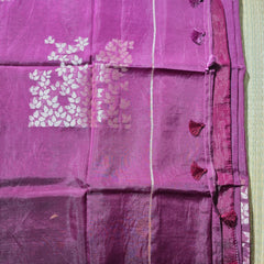 Ombre Shaded Paper Silk Saree with woven motifs
