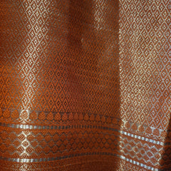 Orange Pure Kora Silk Saree