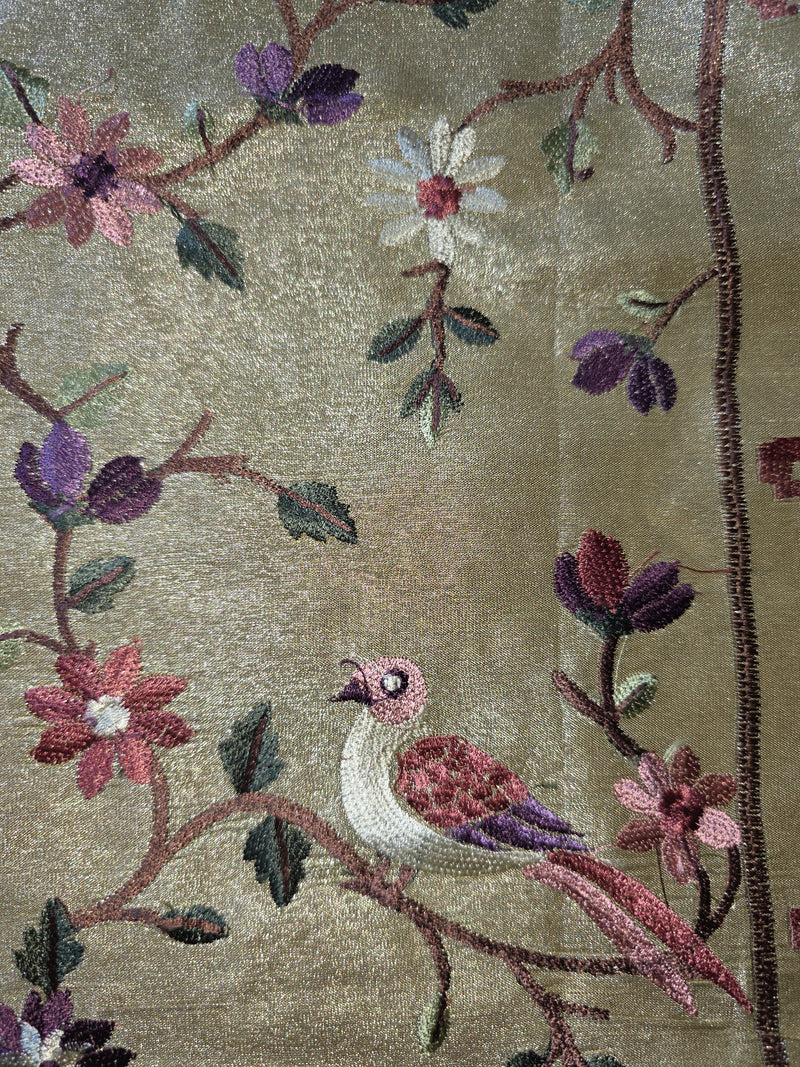 Pure Kora Tissue Saree with Muniya Border and Heavy Embriodery