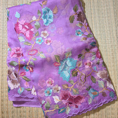 Pure Organza Saree with Jaal Thread Work