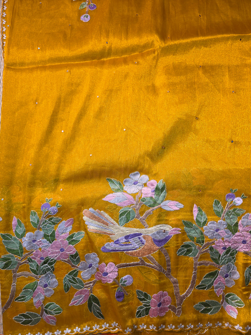 Pure TIssue Saree with Embroidery