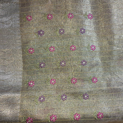 Kota Tissue Saree with Embroidery
