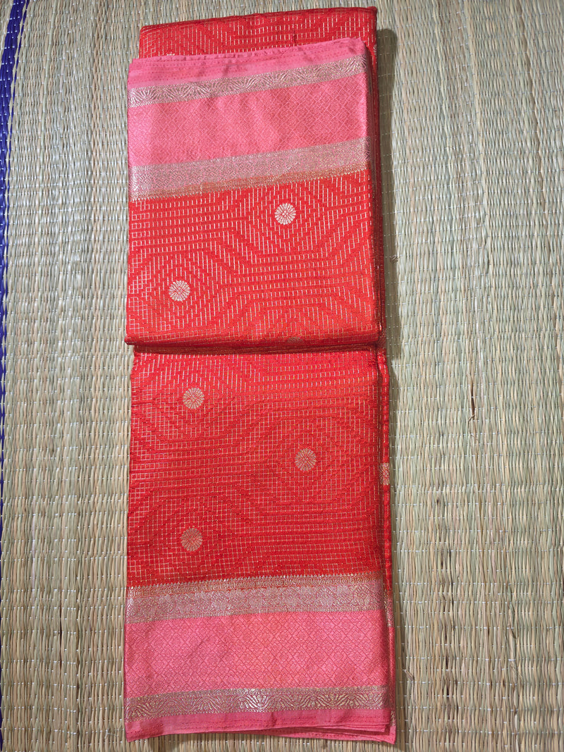 Premium Semi Mysore Crepe Saree with Thread Weaving and Rich Pallu