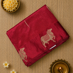 Tussar Silk Saree with Beautiful Pichwai Border and Pallu