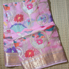 Pure Kota Doria Saree with Jaal Weaving