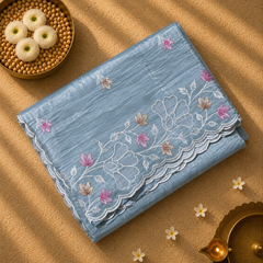 Crush Tissue Saree with Embroidery