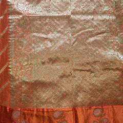 Crepe Saree with Contrast Blouse , Rich Pallu and Satin Border