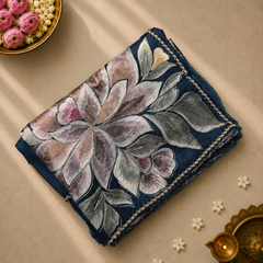 Pure Tissue Saree with allover Applique work