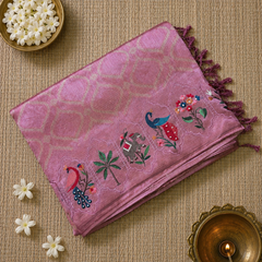 Pure Kota Doria Saree with Embroidery