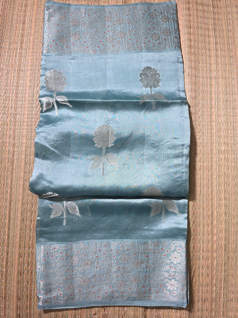 Raw Mango Saree with woven motifs