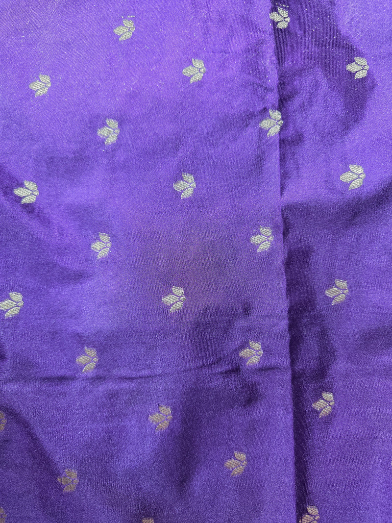 Premium Semi Mysore Crepe with Checks and Gap Border
