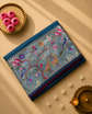 Pure Raw Silk Saree with 10 inch German Silver Paithani Border